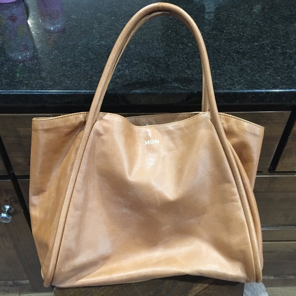 Mark & Graham Milano Cognac Leather Tote Bag